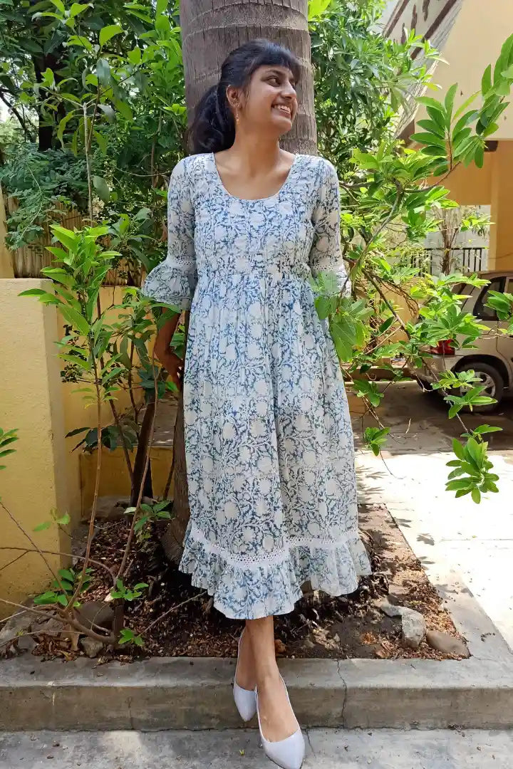 Salt and Sea Day Dress - ILAMRA  Sustainable Clothing Brand India